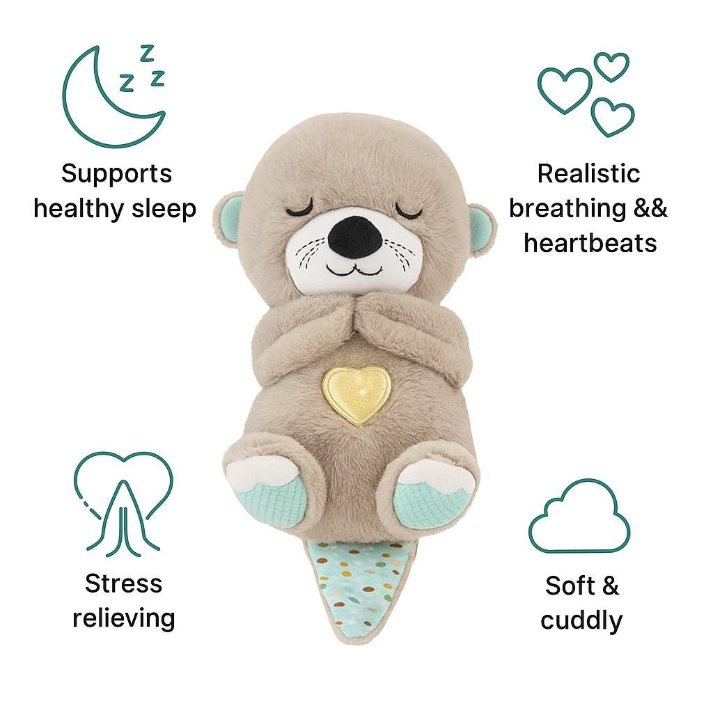 Breathing Teddy Bear with Soothing Music, Comfort Plush
