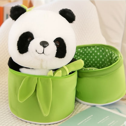 Cute Panda Plush with Bamboo